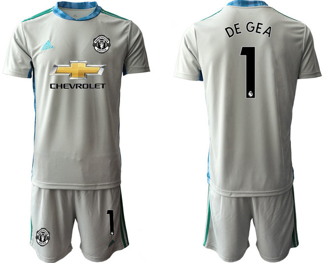 2020-21 Manchester United 1 DE GEA Gray Goalkeeper Soccer Jersey