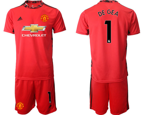 2020-21 Manchester United 1 DE GEA Red Goalkeeper Soccer Jersey