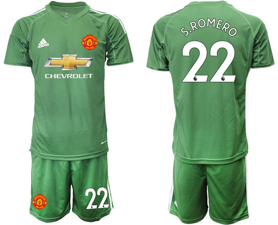 2020-21 Manchester United 22 S.ROMERO Army Green Goalkeeper Soccer Jersey
