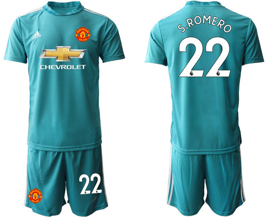 2020-21 Manchester United 22 S.ROMERO Blue Goalkeeper Soccer Jersey