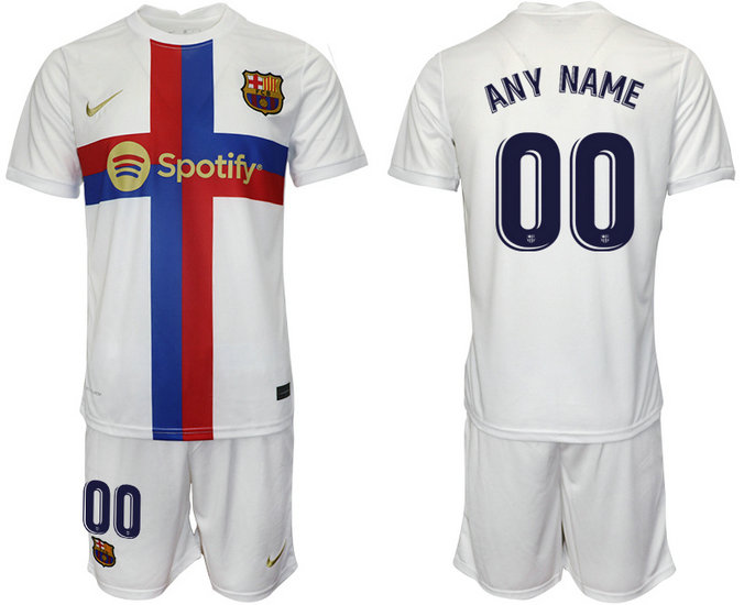 2022-23 Men's Custom Barcelona White Away Jersey