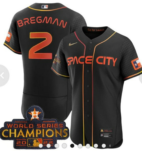 2023 Men’s Astros Space City #2 Alex Bregman Champions Flexbase Jersey