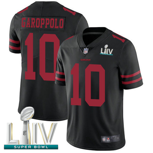 49ers #10 Jimmy Garoppolo Black Alternate Super Bowl LIV Bound Men's Stitched Football Vapor Untouchable Limited Jersey