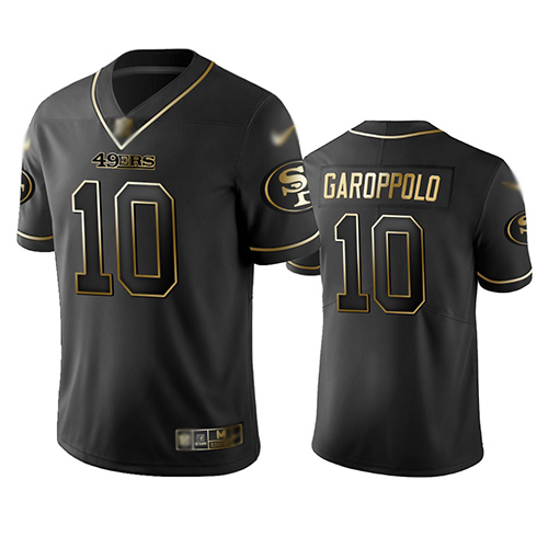 49ers #10 Jimmy Garoppolo Black Men's Stitched Football Limited Golden Edition Jersey