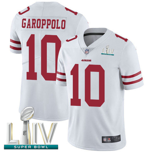 49ers #10 Jimmy Garoppolo White Super Bowl LIV Bound Youth Stitched Football Vapor Untouchable Limited Jersey