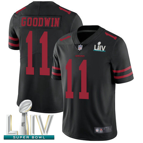 49ers #11 Marquise Goodwin Black Alternate Super Bowl LIV Bound Youth Stitched Football Vapor Untouchable Limited Jersey