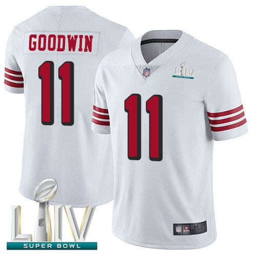 49ers #11 Marquise Goodwin White Rush Super Bowl LIV Bound Youth Stitched Football Vapor Untouchable Limited Jersey