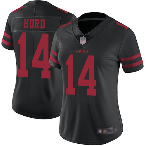 49ers #14 Jalen Hurd Black Alternate Women's Stitched Football Vapor Untouchable Limited Jersey