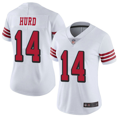 49ers #14 Jalen Hurd White Rush Women's Stitched Football Vapor Untouchable Limited Jersey