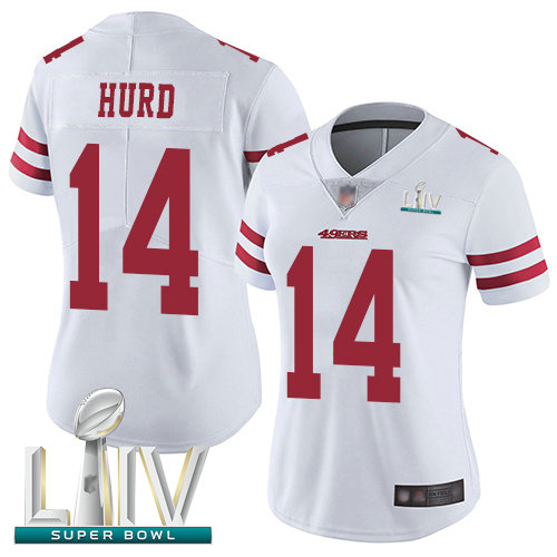 49ers #14 Jalen Hurd White Super Bowl LIV Bound Women's Stitched Football Vapor Untouchable Limited Jersey