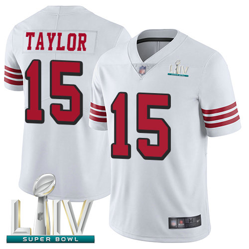49ers #15 Trent Taylor White Rush Super Bowl LIV Bound Men's Stitched Football Vapor Untouchable Limited Jersey