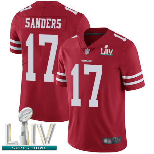 49ers #17 Emmanuel Sanders Red Team Color Super Bowl LIV Bound Youth Stitched Football Vapor Untouchable Limited Jersey