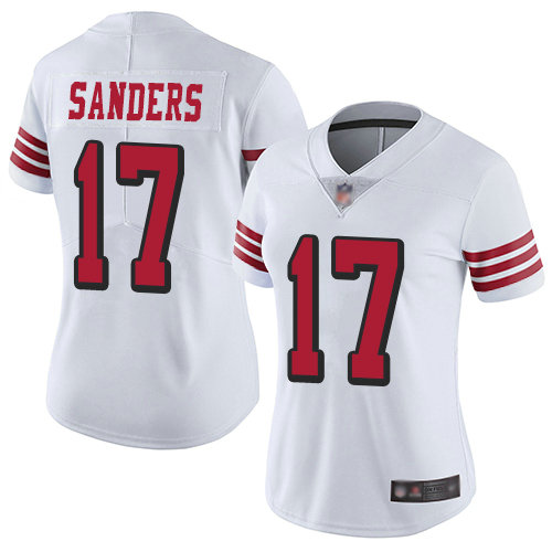 49ers #17 Emmanuel Sanders White Rush Women's Stitched Football Vapor Untouchable Limited Jersey