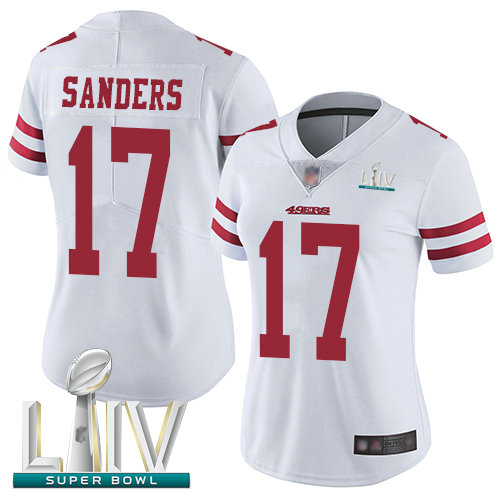 49ers #17 Emmanuel Sanders White Super Bowl LIV Bound Women's Stitched Football Vapor Untouchable Limited Jersey
