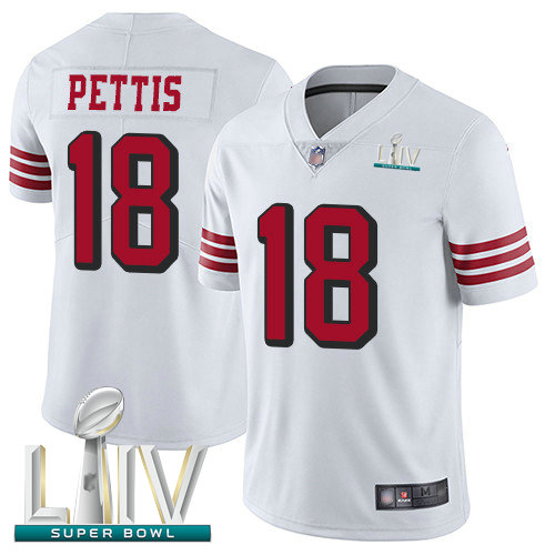 49ers #18 Dante Pettis White Rush Super Bowl LIV Bound Youth Stitched Football Vapor Untouchable Limited Jersey