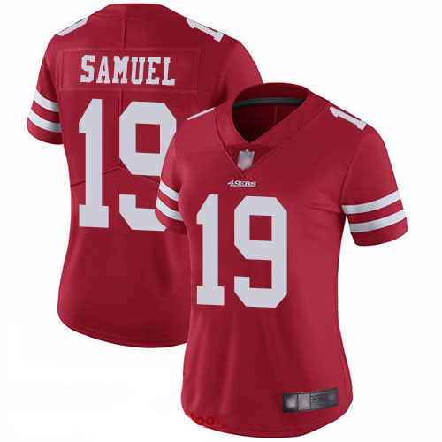 49ers #19 Deebo Samuel Red Team Color Women's Stitched Football Vapor Untouchable Limited Jersey