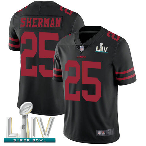 49ers #25 Richard Sherman Black Alternate Super Bowl LIV Bound Men's Stitched Football Vapor Untouchable Limited Jersey