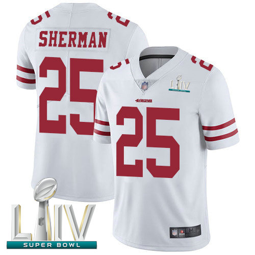 49ers #25 Richard Sherman White Super Bowl LIV Bound Youth Stitched Football Vapor Untouchable Limited Jersey