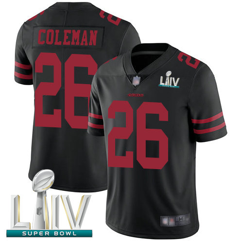 49ers #26 Tevin Coleman Black Alternate Super Bowl LIV Bound Youth Stitched Football Vapor Untouchable Limited Jersey