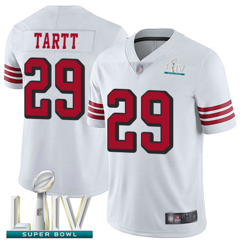 49ers #29 Jaquiski Tartt White Rush Super Bowl LIV Bound Youth Stitched Football Vapor Untouchable Limited Jersey