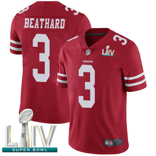49ers #3 C.J. Beathard Red Team Color Super Bowl LIV Bound Youth Stitched Football Vapor Untouchable Limited Jersey