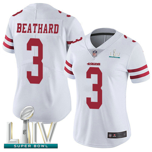 49ers #3 C.J. Beathard White Super Bowl LIV Bound Women's Stitched Football Vapor Untouchable Limited Jersey