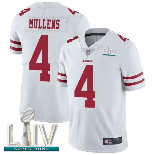 49ers #4 Nick Mullens White Super Bowl LIV Bound Youth Stitched Football Vapor Untouchable Limited Jersey