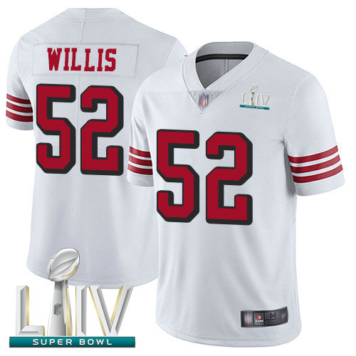 49ers #52 Patrick Willis White Rush Super Bowl LIV Bound Youth Stitched Football Vapor Untouchable Limited Jersey