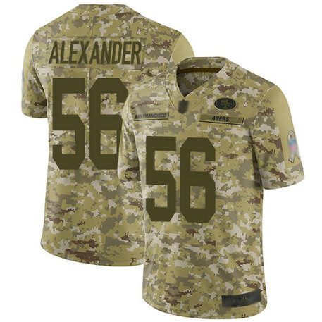 49ers #56 Kwon Alexander Camo Men's Stitched Football Limited 2018 Salute To Service Jersey