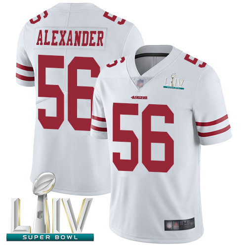49ers #56 Kwon Alexander White Super Bowl LIV Bound Men's Stitched Football Vapor Untouchable Limited Jersey