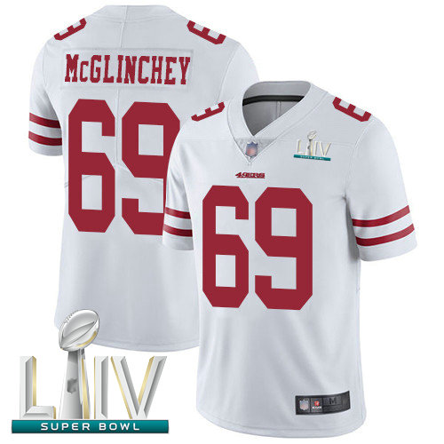 49ers #69 Mike McGlinchey White Super Bowl LIV Bound Youth Stitched Football Vapor Untouchable Limited Jersey