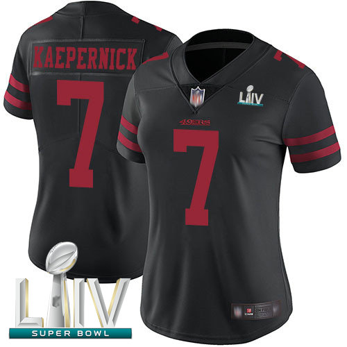 49ers #7 Colin Kaepernick Black Alternate Super Bowl LIV Bound Women's Stitched Football Vapor Untouchable Limited Jersey