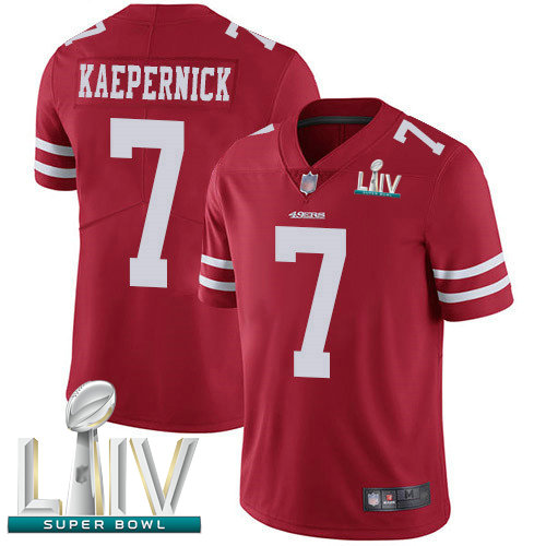 49ers #7 Colin Kaepernick Red Team Color Super Bowl LIV Bound Men's Stitched Football Vapor Untouchable Limited Jersey