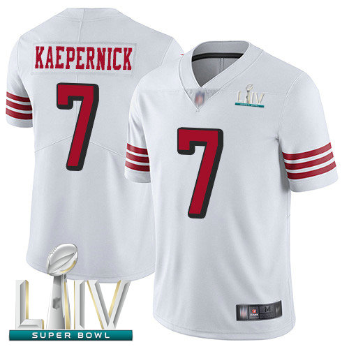 49ers #7 Colin Kaepernick White Rush Super Bowl LIV Bound Men's Stitched Football Vapor Untouchable Limited Jersey