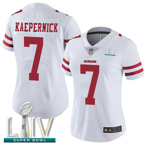 49ers #7 Colin Kaepernick White Super Bowl LIV Bound Women's Stitched Football Vapor Untouchable Limited Jersey