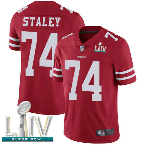 49ers #74 Joe Staley Red Team Color Super Bowl LIV Bound Youth Stitched Football Vapor Untouchable Limited Jersey