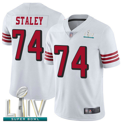49ers #74 Joe Staley White Rush Super Bowl LIV Bound Youth Stitched Football Vapor Untouchable Limited Jersey