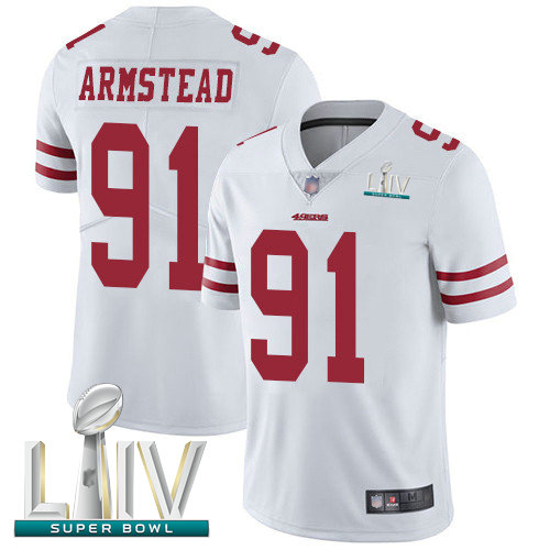 49ers #91 Arik Armstead White Super Bowl LIV Bound Youth Stitched Football Vapor Untouchable Limited Jersey