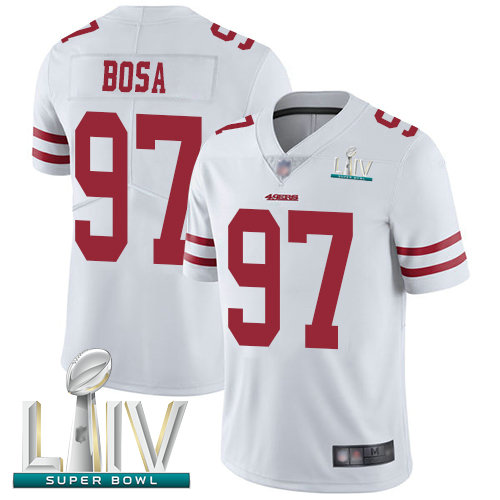 49ers #97 Nick Bosa White Super Bowl LIV Bound Youth Stitched Football Vapor Untouchable Limited Jersey