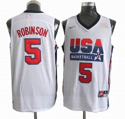 5# David Robinson white USA Basketball throwback Jersey