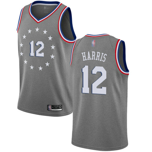 76ers #12 Tobias Harris Gray Basketball Swingman City Edition 2018 19 Jersey