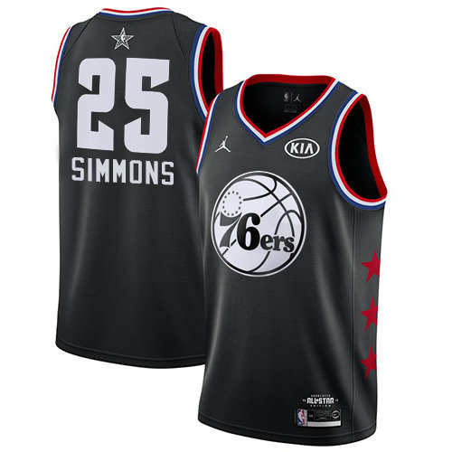 76ers #25 Ben Simmons Black Women's Basketball Jordan Swingman 2019 All-Star Game Jersey