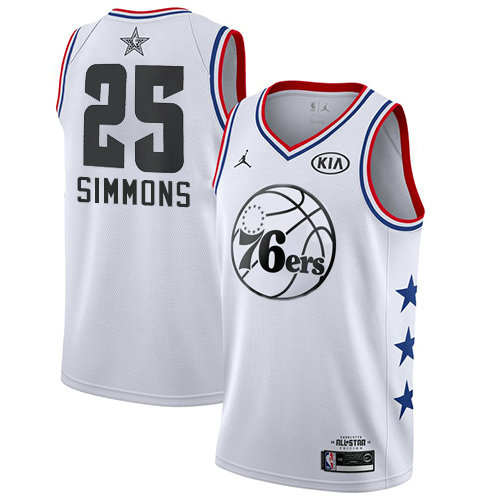 76ers #25 Ben Simmons White Women's Basketball Jordan Swingman 2019 All-Star Game Jersey