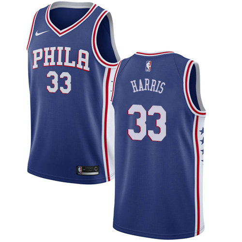 76ers #33 Tobias Harris Blue Basketball Swingman Icon Edition Jersey