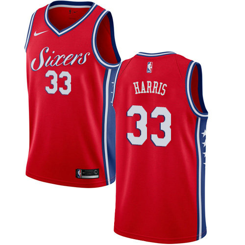76ers #33 Tobias Harris Red Basketball Swingman Statement Edition Jersey