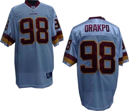 98# Brian Orakpo Burgandy Washington Redskins white Jersey