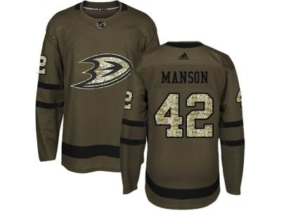 Adidas Anaheim Ducks #42 Josh Manson Green Salute to Service Jersey