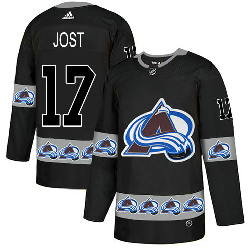Adidas Avalanche #17 Tyson Jost Black Authentic Team Logo Fashion Stitched NHL Jersey