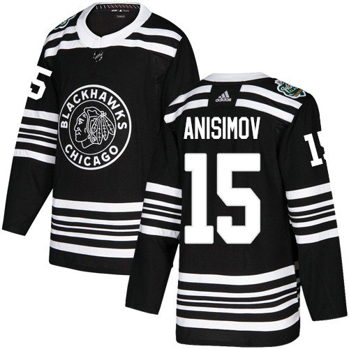 Adidas Blackhawks #15 Artem Anisimov Black Authentic 2019 Winter Classic Stitched NHL Jersey