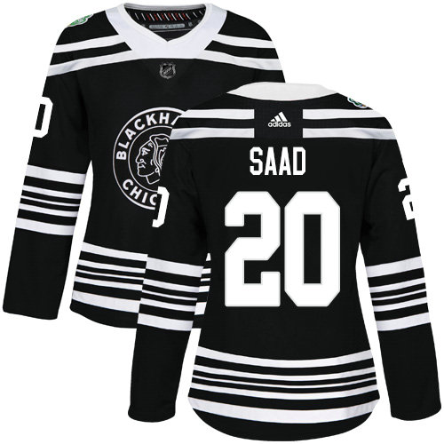 Adidas Blackhawks #20 Brandon Saad Black Authentic 2019 Winter Classic Women's Stitched NHL Jersey